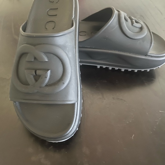 Authentic Gucci Slides, Just like new. Has original box and slide covers. - Picture 2 of 5
